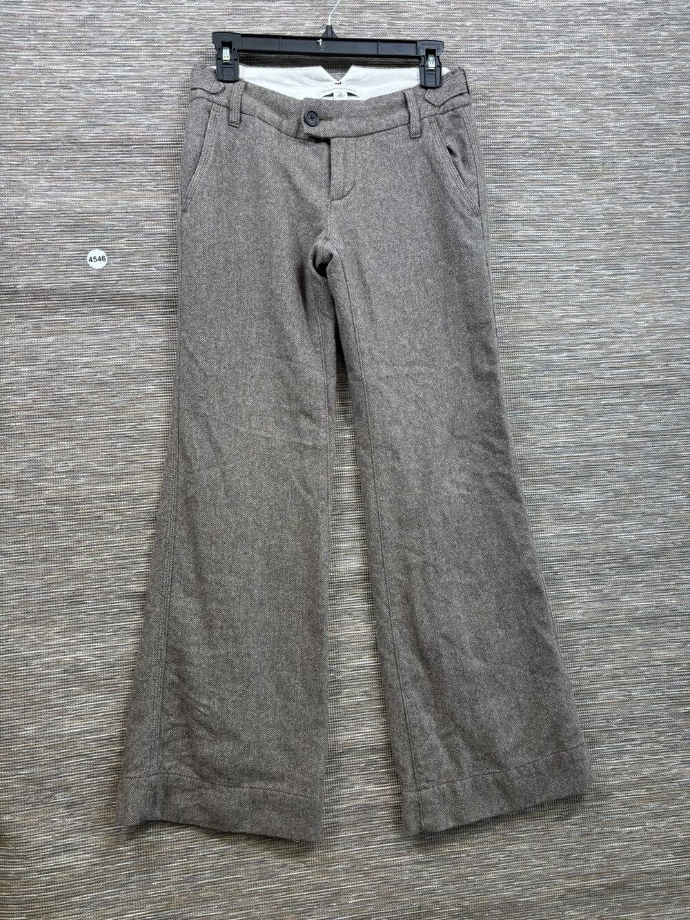 Vintage Banana Republic Dress Pants Womens 0 Brown Wool Tweed Bootcut Lined Y2K